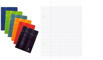 Carnet de notes Clairefontaine, série Cahier piqué séyès Couleurs variées (210 mm x 297 mm)