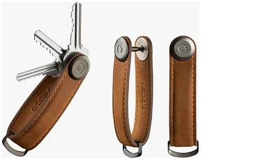 Organisateur de clé Orbitkey, série Crazy Horse Brun pâle (Chestnut Brown) 