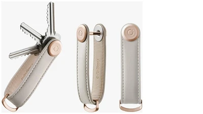 Organisateur de clé Orbitkey, série Leather Gris pâle (Stone/Gray)