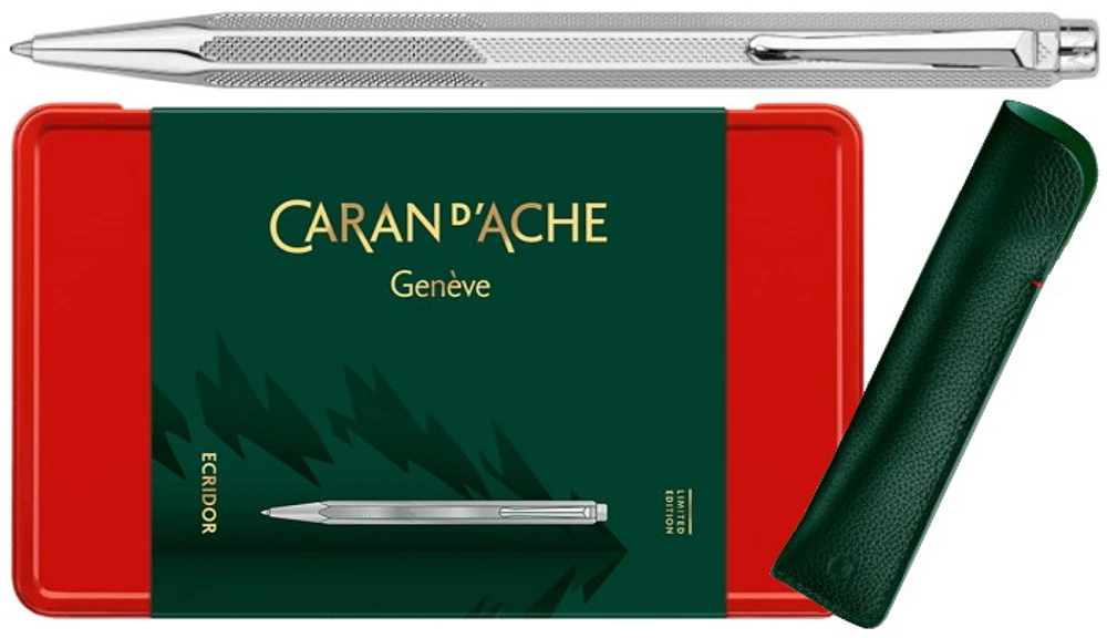 Ensemble stylo bille & étui Caran d'Ache, série Édition Limitée Ecridor Star Wonder Forest