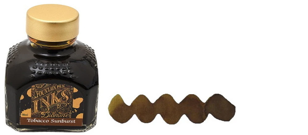 Bouteille d'encre Diamine, série Guitar Theme Encre Tobacco Sunburst (80ml)