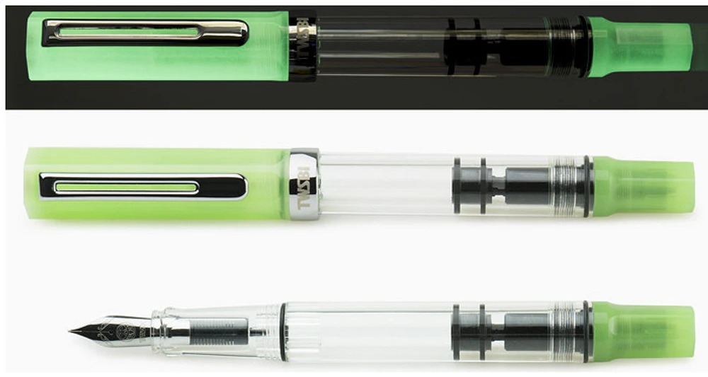 Stylo plume TWSBI, série Eco Glow Vert (Brille dans le noir)