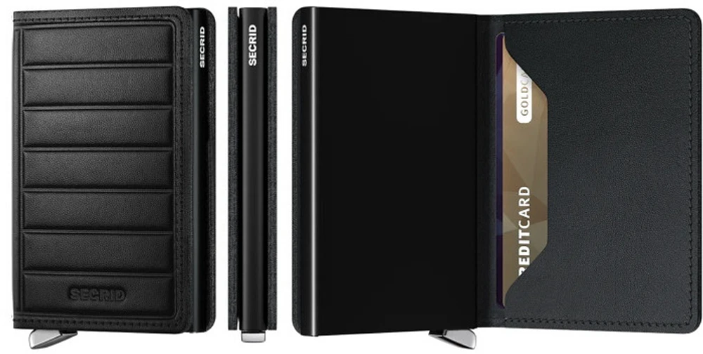 Porte-cartes Secrid, série Premium Slimwallet Noir (Emboss Lines Black)
