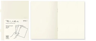 Midori Pack of 3 Notebooks (A6), MD Paper Light series Cream (Blank, 105mm x 148mm)