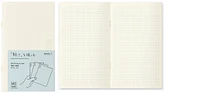 Midori Pack of 3 Notebooks (B6 Slim), MD Paper Light series Cream (Squared, 105mm x 175mm)
