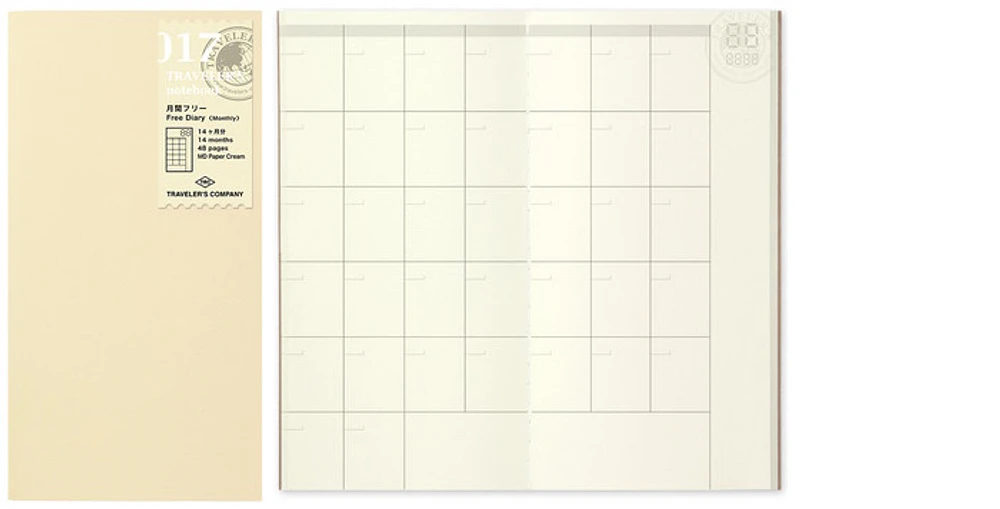 Traveler's Company Agenda refill, Notebook Refill series Cream (110mm x 210mm) 