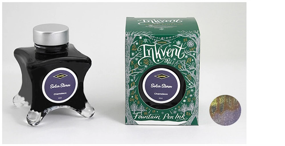 Bouteille d'encre Diamine, série Inkvent Green Edition Encre Solar Storm (50ml)