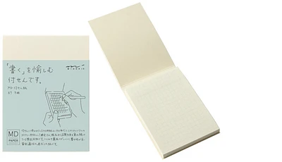 Midori Notepad (A7), MD Sticky Memo Pad series Cream (Squared, 76mm x 102mm)