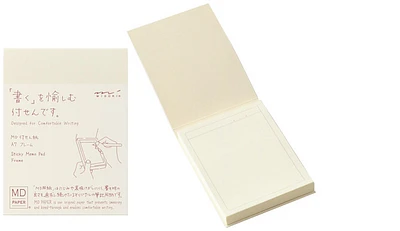 Midori Notepad (A7), MD Sticky Memo Pad series Cream (Frame, 76mm x 102mm)