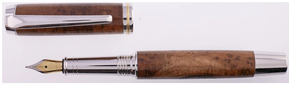 Ecowoodturner Fountain pen, Gentlemen's series Black cherry burl