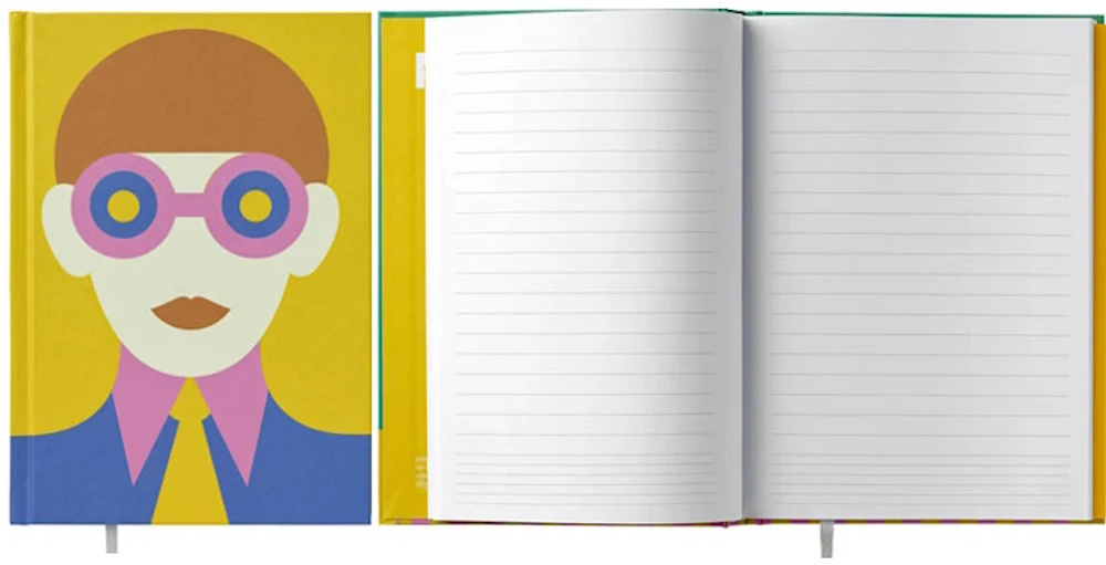 PdiPigna Notebook (A5), Olimpia Zagnoli series Yellow (Ruled, 148mm x 210mm)