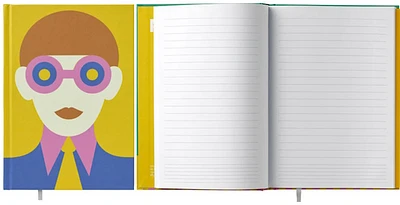 Carnet de notes (A5) PdiPigna, série Olimpia Zagnoli Jaune (Ligné, 148mm x 210mm)
