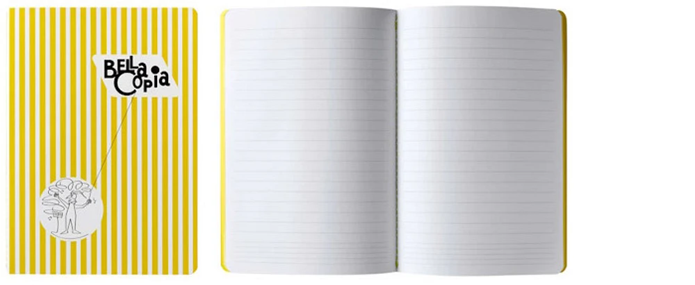 PdiPigna Notebook (A6), Bella Copia series Yellow (Ruled, 105mm x 148mm)