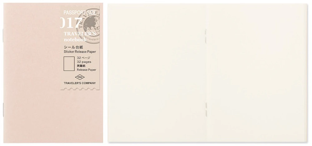 Recharge de carnet Traveler's Company, série Notebook Passport Size Refill (Papier antiadhésif pour autocollants)
