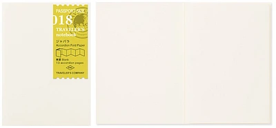Traveler's Company Notebook refill, Notebook Passport Size Refill series Cream (Plain, Accordion fold paper)