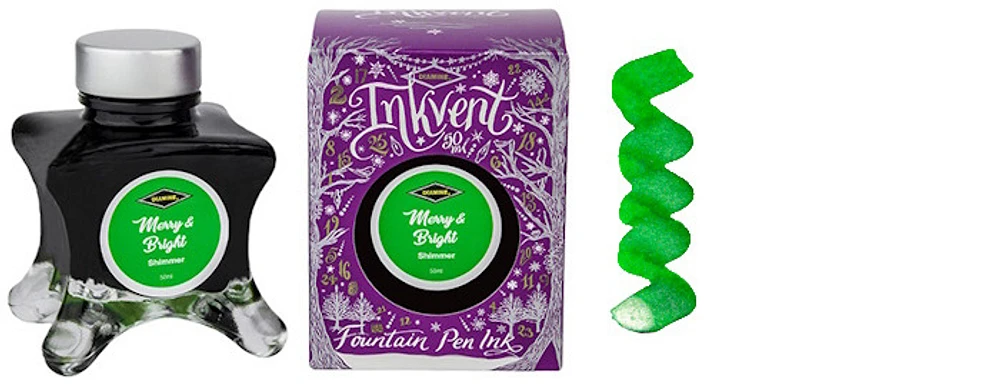 Bouteille d'encre Diamine, série Inkvent Purple Edition Encre Merry & Bright (50ml)