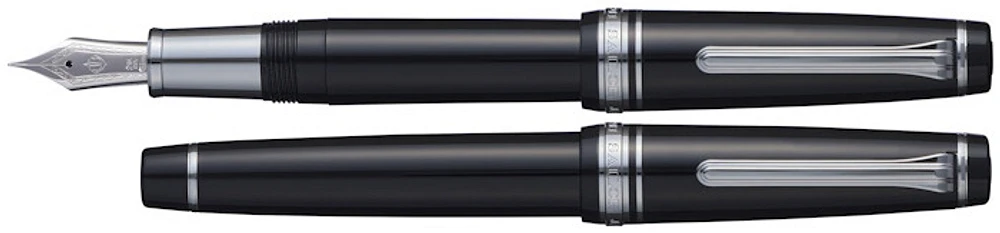 Sailor Fountain pen, Pro Gear Ginza Silver LE series Black CT (Standard-21kt nib)