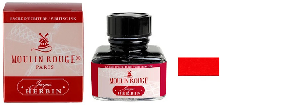 Jacques Herbin Ink bottle, Paris Collection series Moulin Rouge ink - 30ml