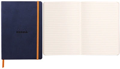 Carnet de notes (A5) Rhodia, série Rhodiarama A5 Bleu nuit (Couverture souple, 148 mm x 210 mm, ligné)