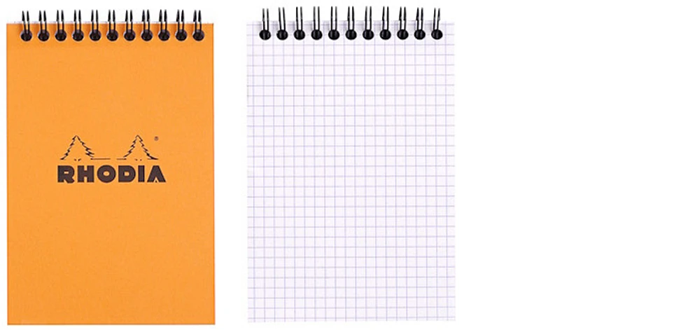 Rhodia Note pad, Basics series Orange (#13-Wirebound-Squared grid)