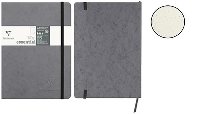 Carnet de notes (A5) Clairefontaine, série My Essential Age Bag Gris (148 mm x 210 mm, Pointillé)