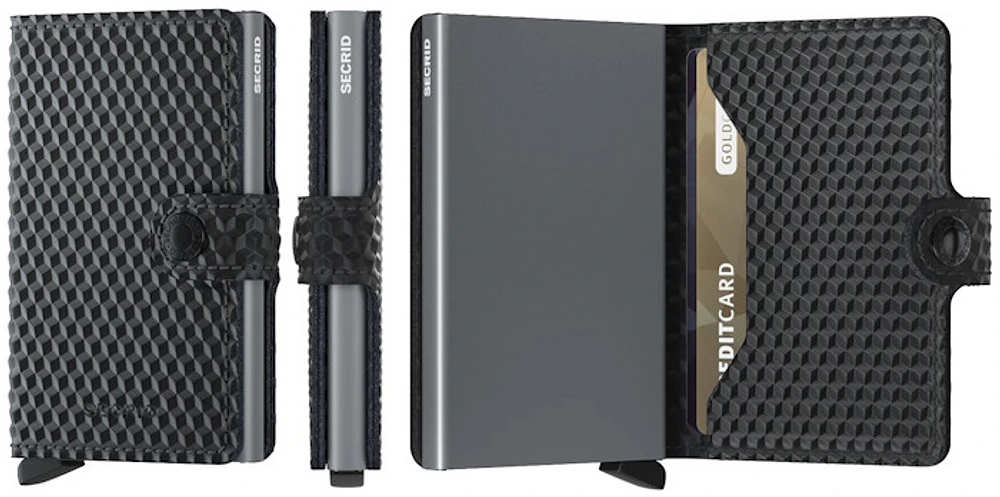 Porte-cartes Secrid, série Miniwallet Cubic Noir-Titane