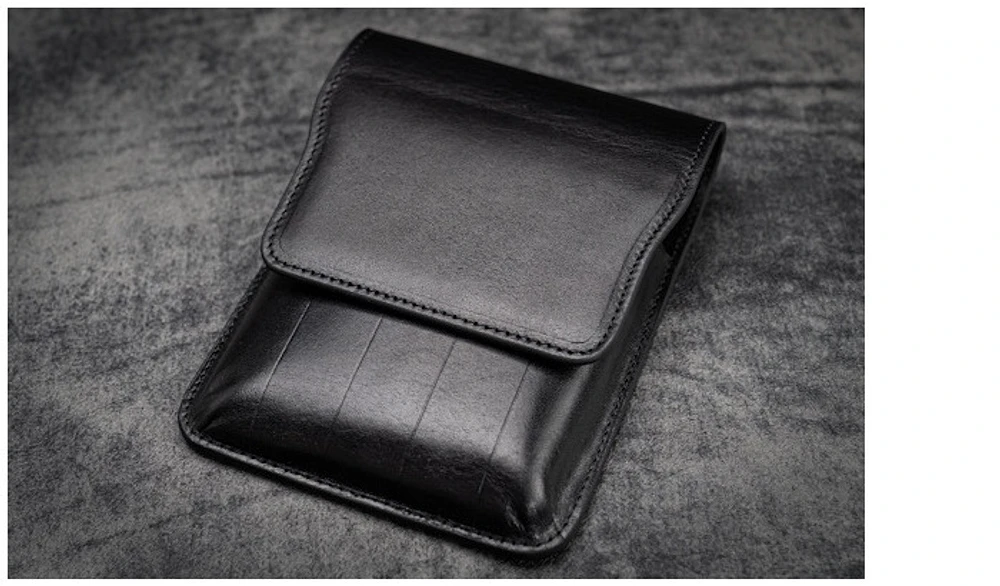 Étui pour stylo Galen Leather Co., série Leather Flap Pen Case (5) Noir