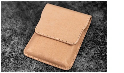 Galen Leather Co. Pen pouch, Leather Flap Pen Case (5) series Undyed