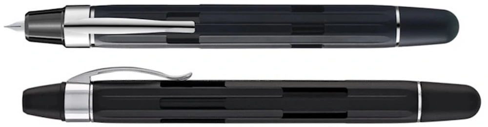 Stylo plume Nahvalur, série Eclipse Noir Argent