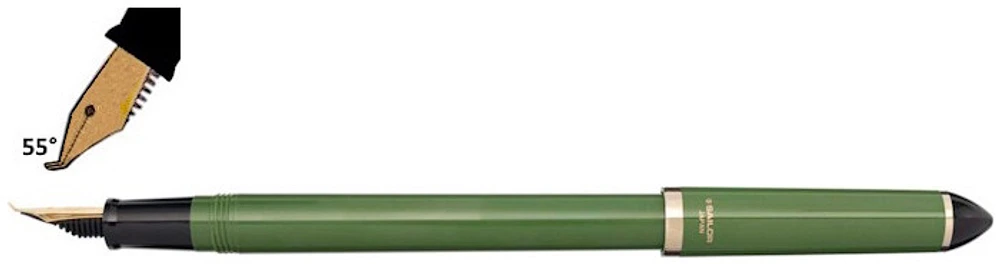 Stylo plume Sailor, série Compass Fude Vert (55°)