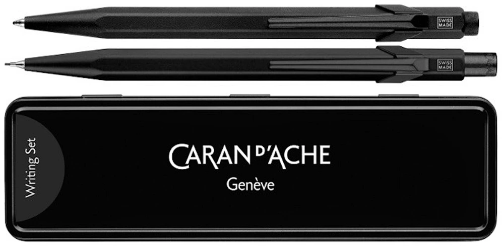 Ensemble stylo bille & porte mine Caran d'Ache, série 849 Black Code