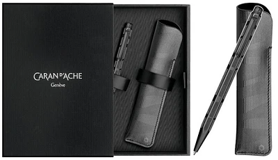 Caran d'Ache Ballpoint pen & pouch set, Ecridor Black Lines series 