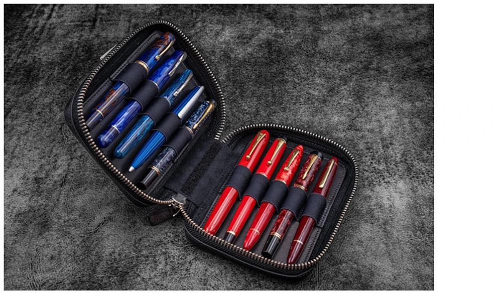 Galen Leather Co. Pen pouch, Expansi-Pouch Leather Wide 10 Slots