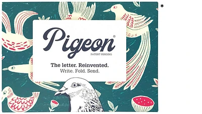 Papier à lettre/Enveloppe Pigeon, série Correspondance Fig & Feather (Paquet de 6)