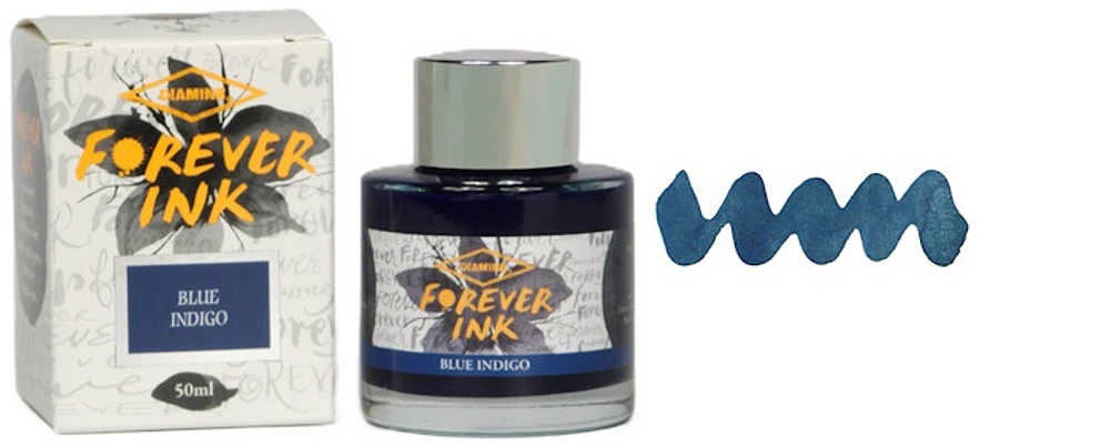 Bouteille d'encre Diamine, série Forever Encre Blue Indigo (50ml)