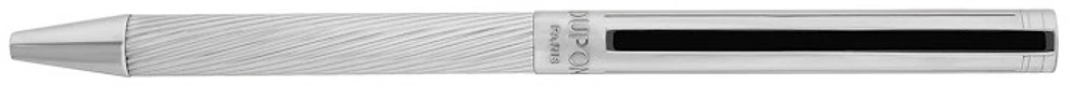 Stylo bille Dupont, S.T., série Classique Palladium guilloché diagonale /Noir