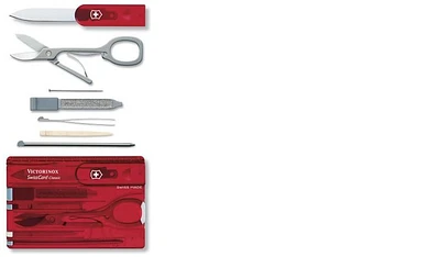 Victorinox Multifunction card, SwissCards series Translucent red
