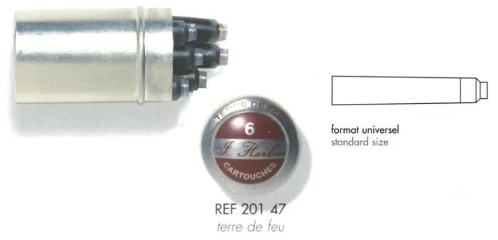 J.Herbin Ink cartridge, La Perle des Encres serie Brown ink (Terra del fuego)