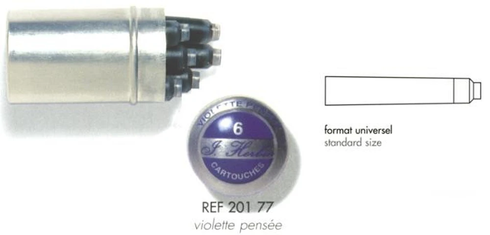 J.Herbin Ink cartridge, La Perle des Encres serie Violet ink (Pansy violet)