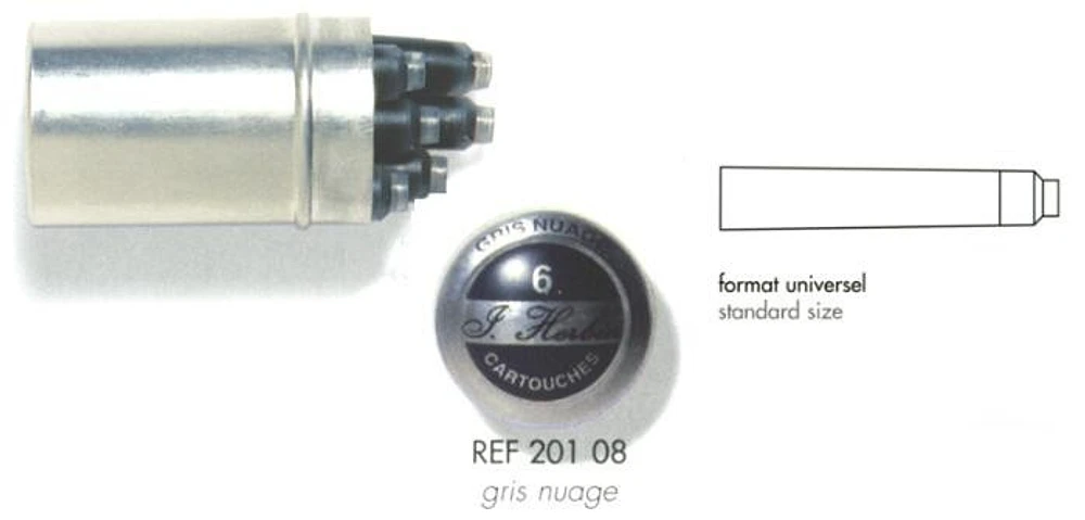 J.Herbin Ink cartridge, La Perle des Encres serie Grey ink (Cloud grey)