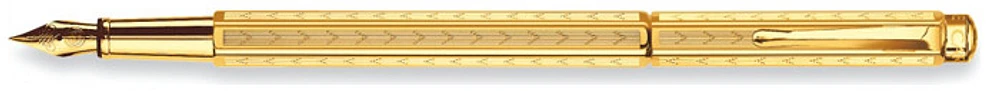 Stylo plume Caran d'Ache, série Ecridor Chevron Doré