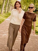 Talbots Greenwich Wide Leg Pants - Autumn Check