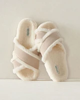 Faux Fur Criss-Cross Structured Slides