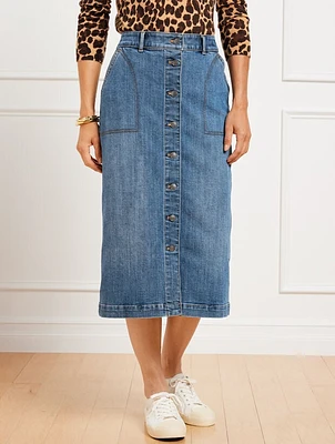 Denim Midi Skirt - Tidal Wash