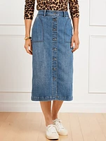 Denim Midi Skirt - Tidal Wash