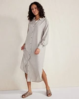 Drapey Wool Button Down Dress