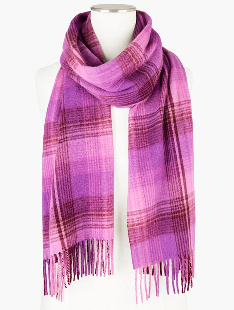 Cashmere Waterweave Scarf - Frosty Plaid