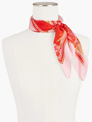 Watercolor Bouquets Silk Square Scarf