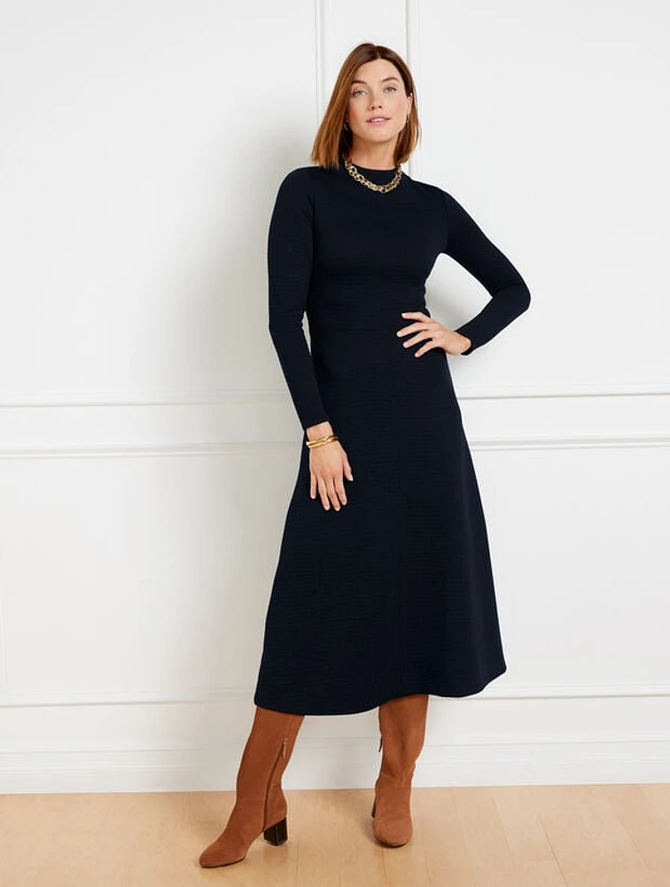 Geo Texture Mockneck Dress