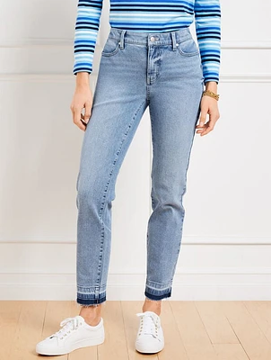 Slim Ankle Released Hem Jeans - Pelham Wash